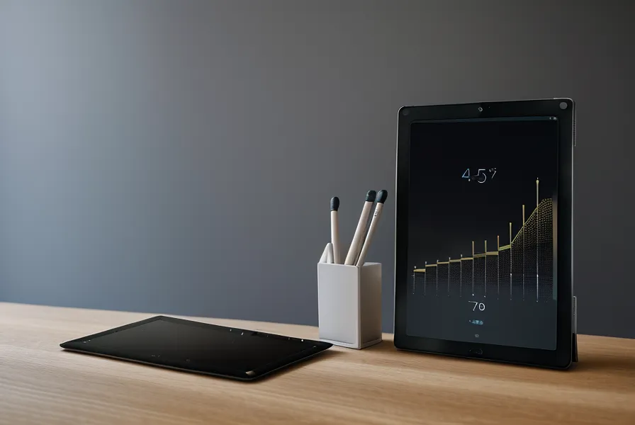 Auswertung von Statistiken digitaler Produkte auf einem Tablet