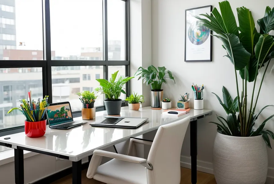 Bedienelement eines Stehschreibtisches im Homeoffice während des KlickTipp-Setups für die E-Mail-Marketing-Automatisierung