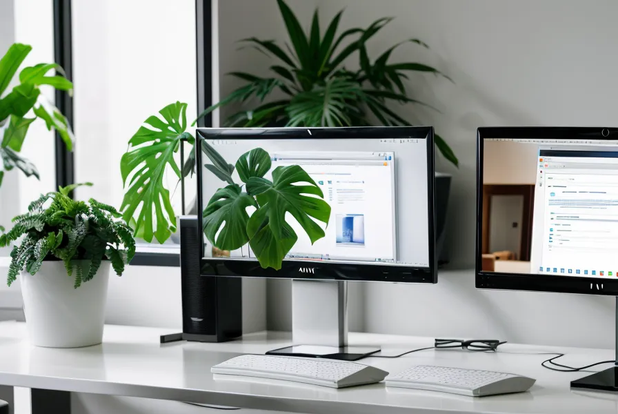Monitor mit zwei verschiedenen Software-Fenstern zur Veranschaulichung der Tool-Integration.